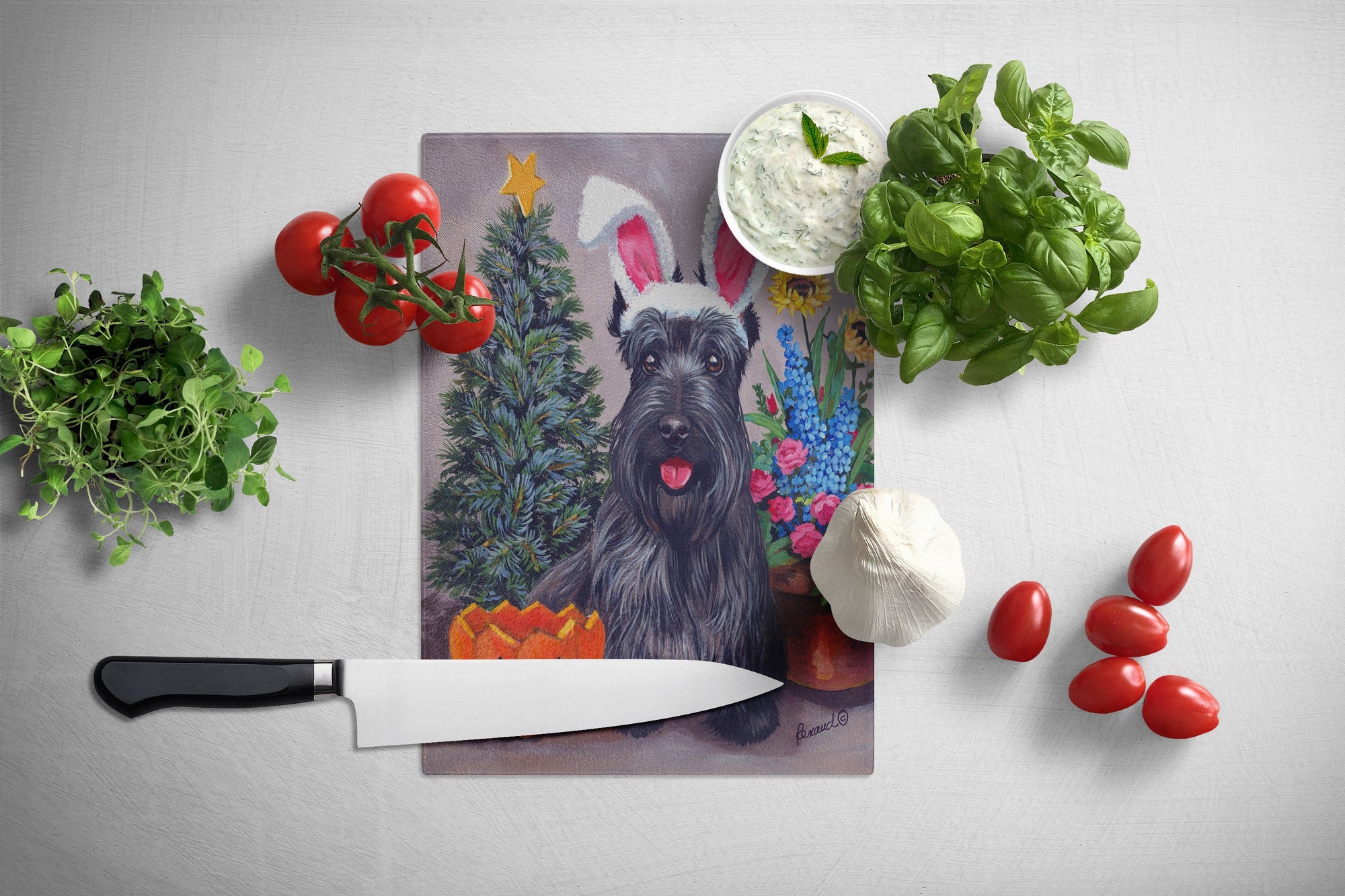 Scottish Terrier Scottie for All Seasons Glass Cutting Board Large PPP3138LCB by Caroline's Treasures