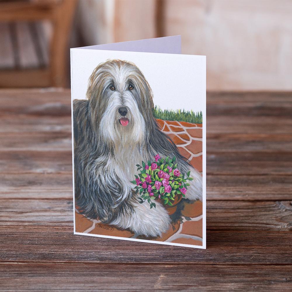 Buy this Bearded Collie Pot of Roses Greeting Cards and Envelopes Pack of 8