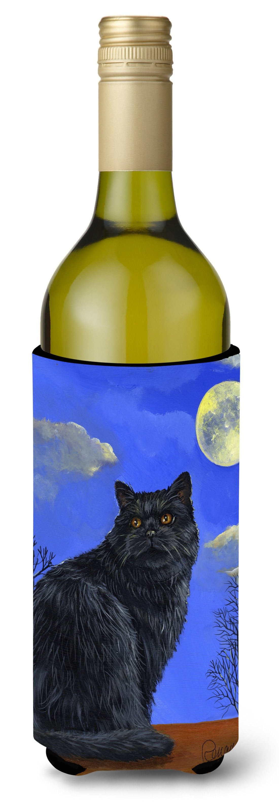 Black Cat Hocus Pocus Halloween Wine Bottle Hugger PPP3142LITERK by Caroline's Treasures