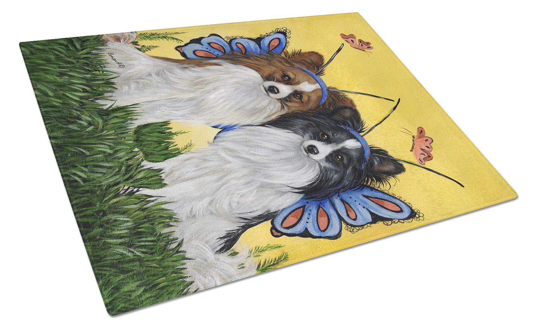 Papillon Butterflies Glass Cutting Board Large PPP3143LCB by Caroline's Treasures