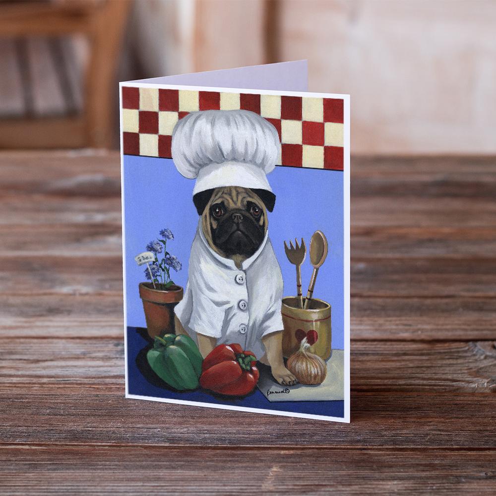 Buy this Pug Veggie Chef Greeting Cards and Envelopes Pack of 8