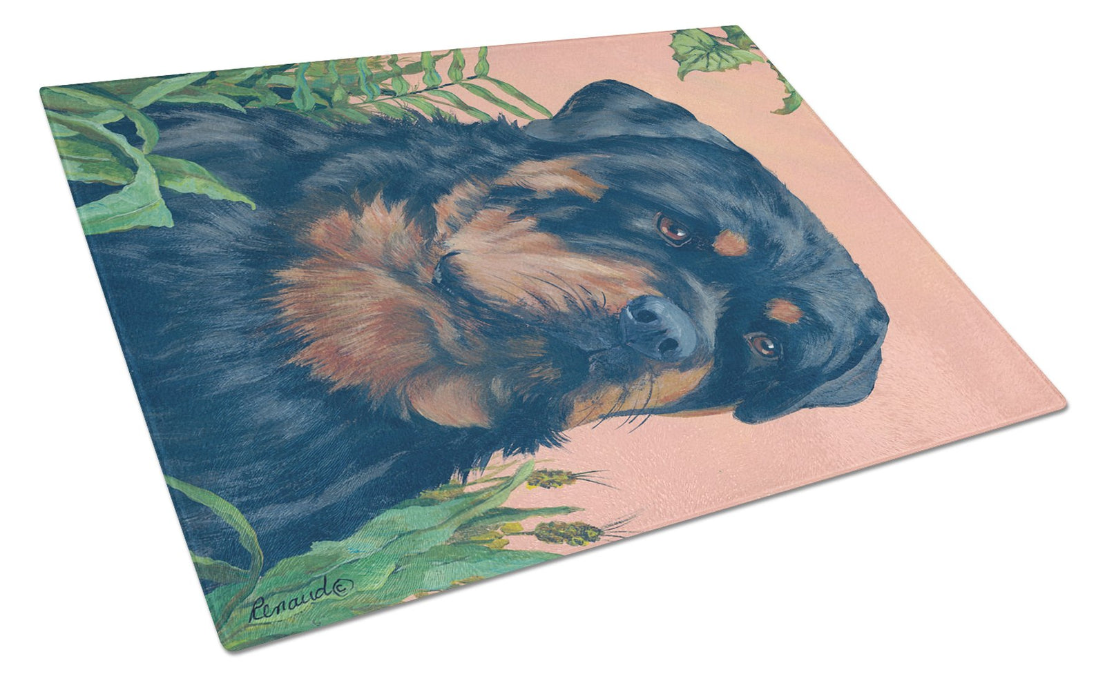 Rottweiler Glass Cutting Board Large PPP3156LCB by Caroline's Treasures