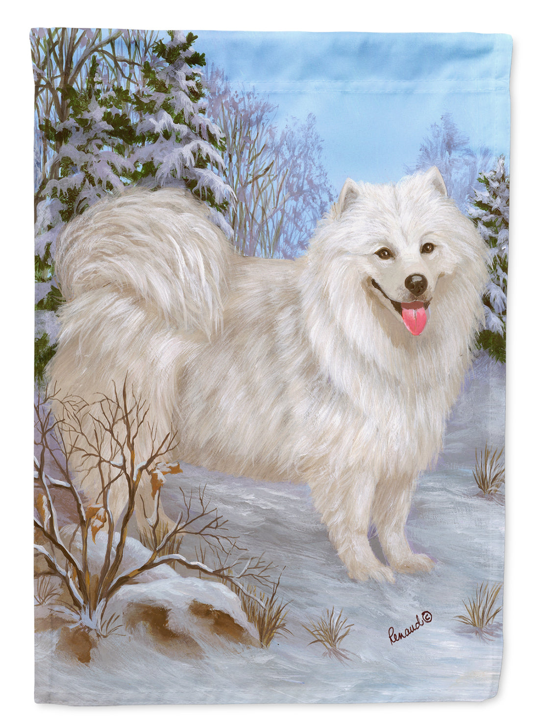 Samoyed Happiness Flag Canvas House Size PPP3157CHF