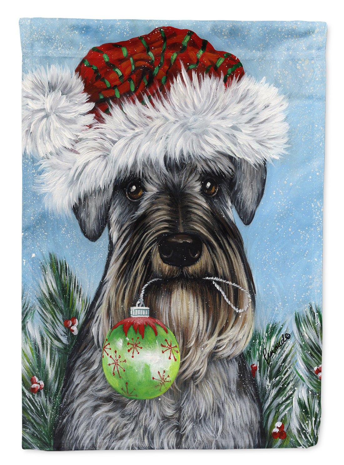 Schnauzer Christmas Pure at Heart Flag Canvas House Size PPP3163CHF