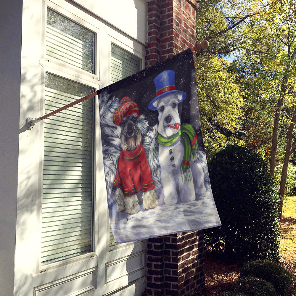 Schnauzer Christmas Snow Dog Flag Canvas House Size PPP3165CHF