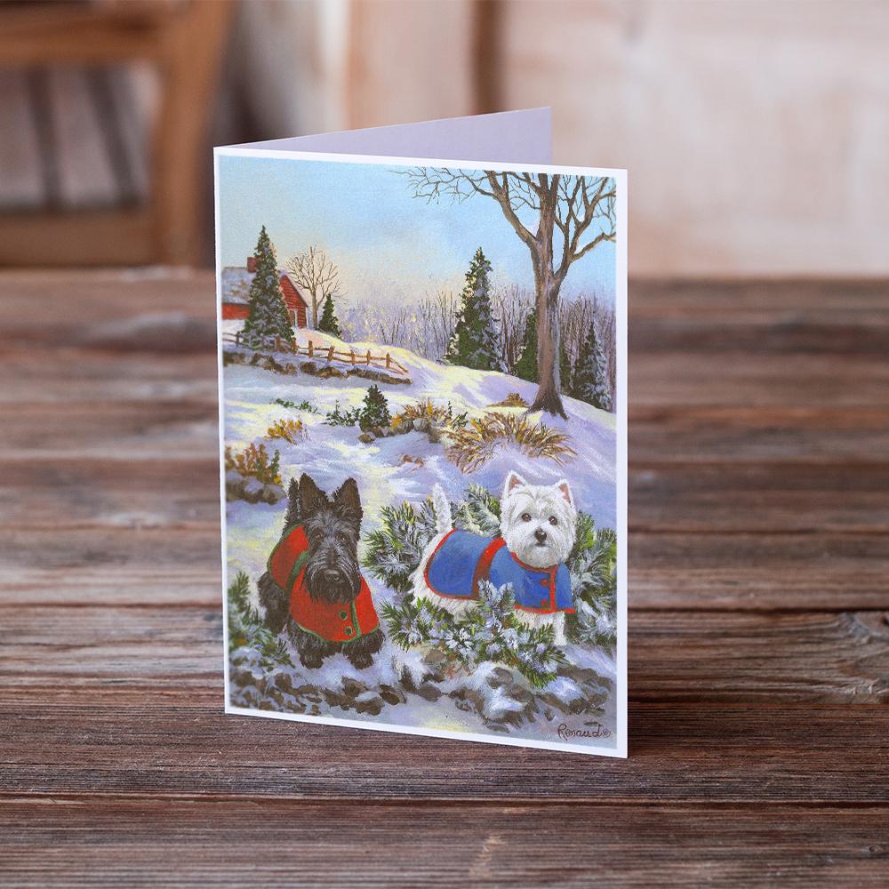 Buy this Scottie and Westie Christmas Pine Hill Greeting Cards and Envelopes Pack of 8