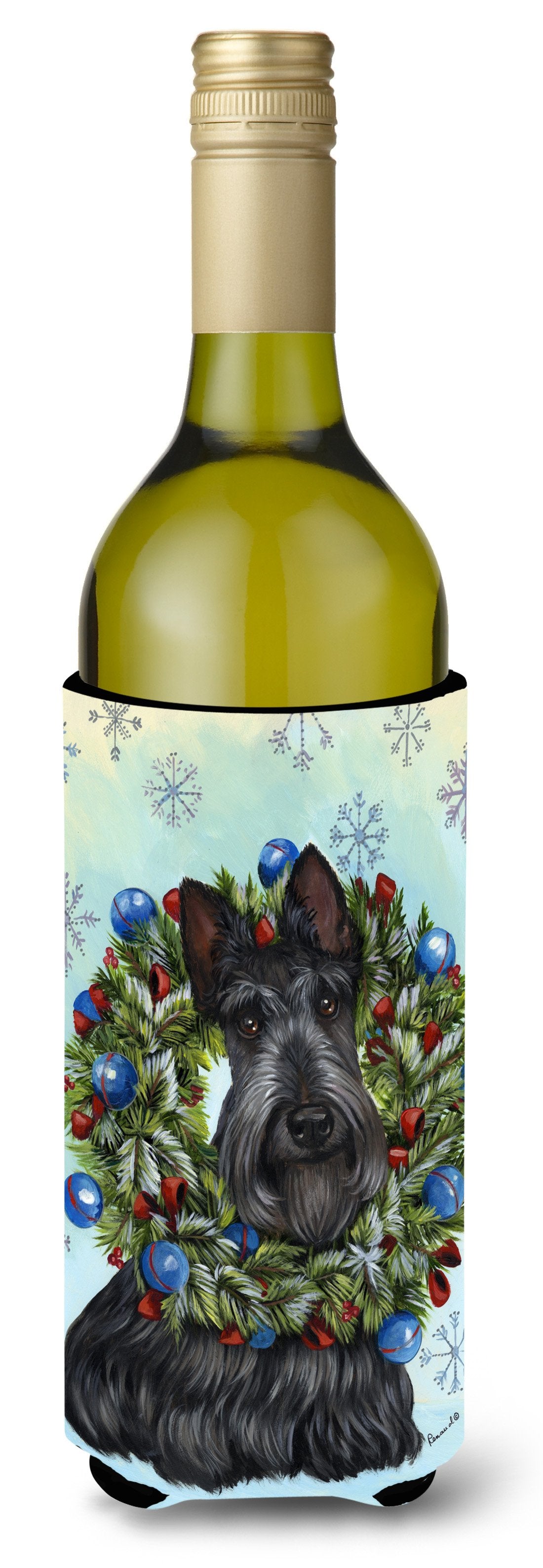 Scottie Christmas Snowflake Wine Bottle Hugger PPP3181LITERK by Caroline's Treasures