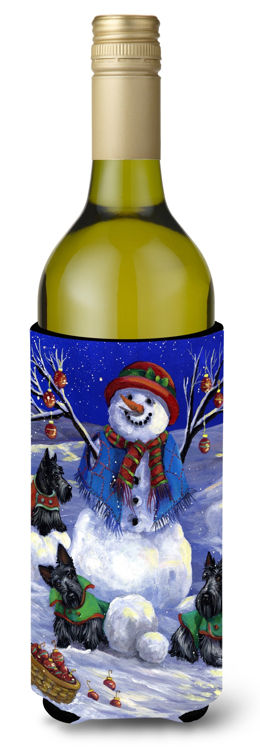 Scottie Christmas Snowman Wine Bottle Hugger PPP3184LITERK by Caroline's Treasures
