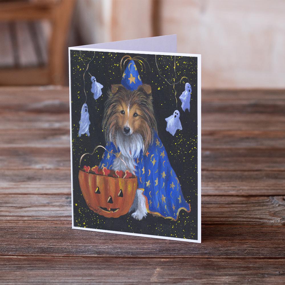 Buy this Sheltie Halloween Witch Greeting Cards and Envelopes Pack of 8