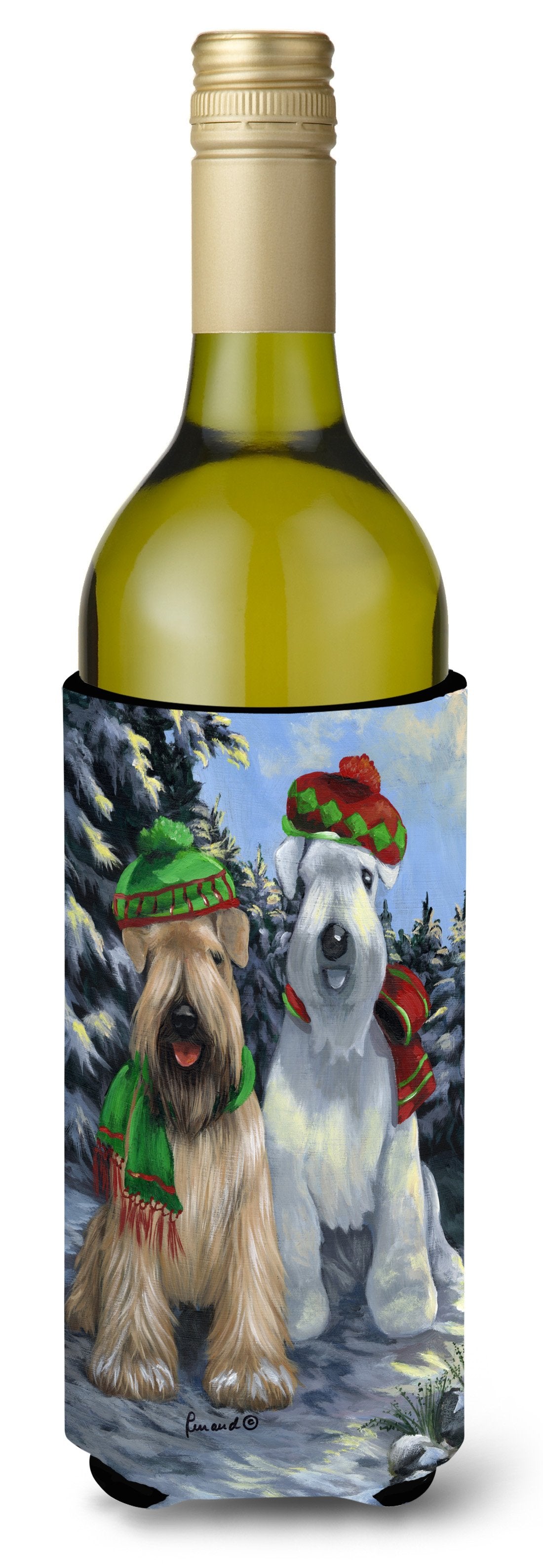 Wheaten Terrier Christmas Snowdog Wine Bottle Hugger PPP3194LITERK by Caroline's Treasures