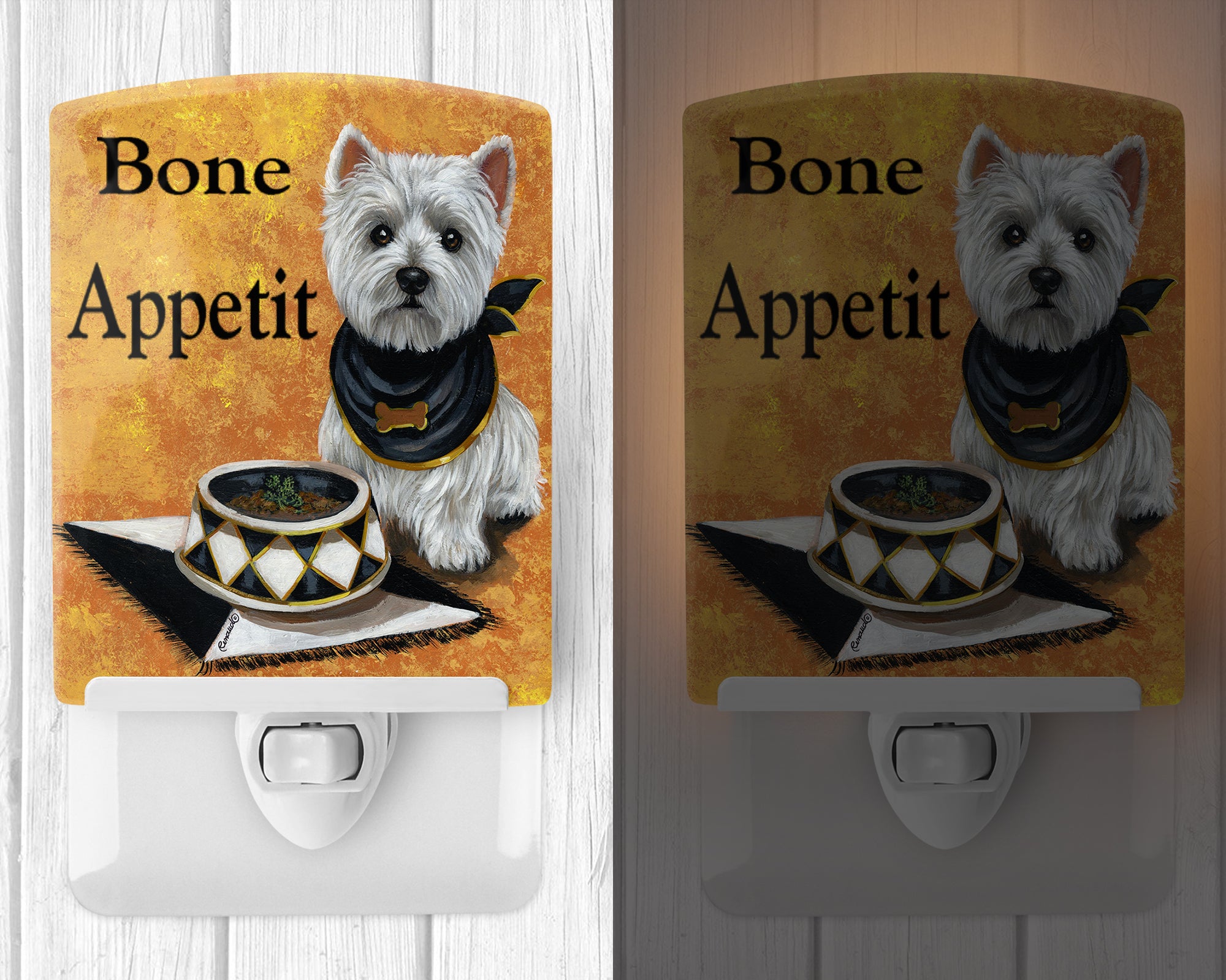 Westie Bone Appetit Ceramic Night Light PPP3203CNL - the-store.com