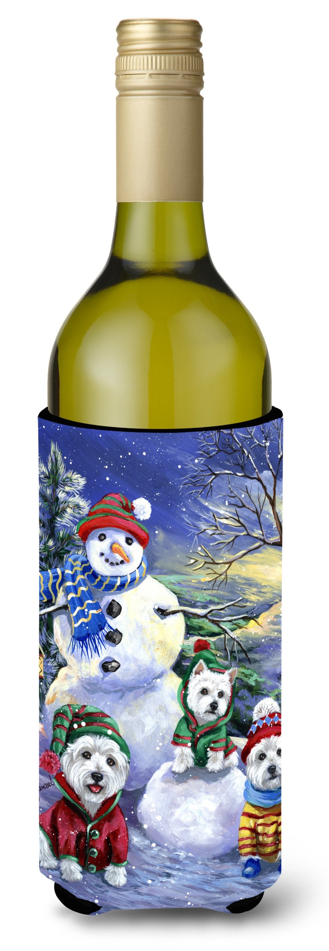 Westie Holiay Snowballs Wine Bottle Hugger PPP3208LITERK by Caroline&#39;s Treasures
