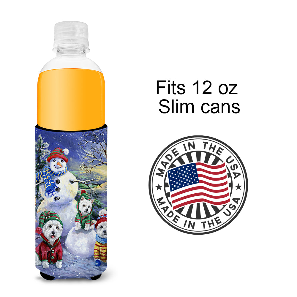 Westie Holiay Snowballs Ultra Hugger for slim cans PPP3208MUK