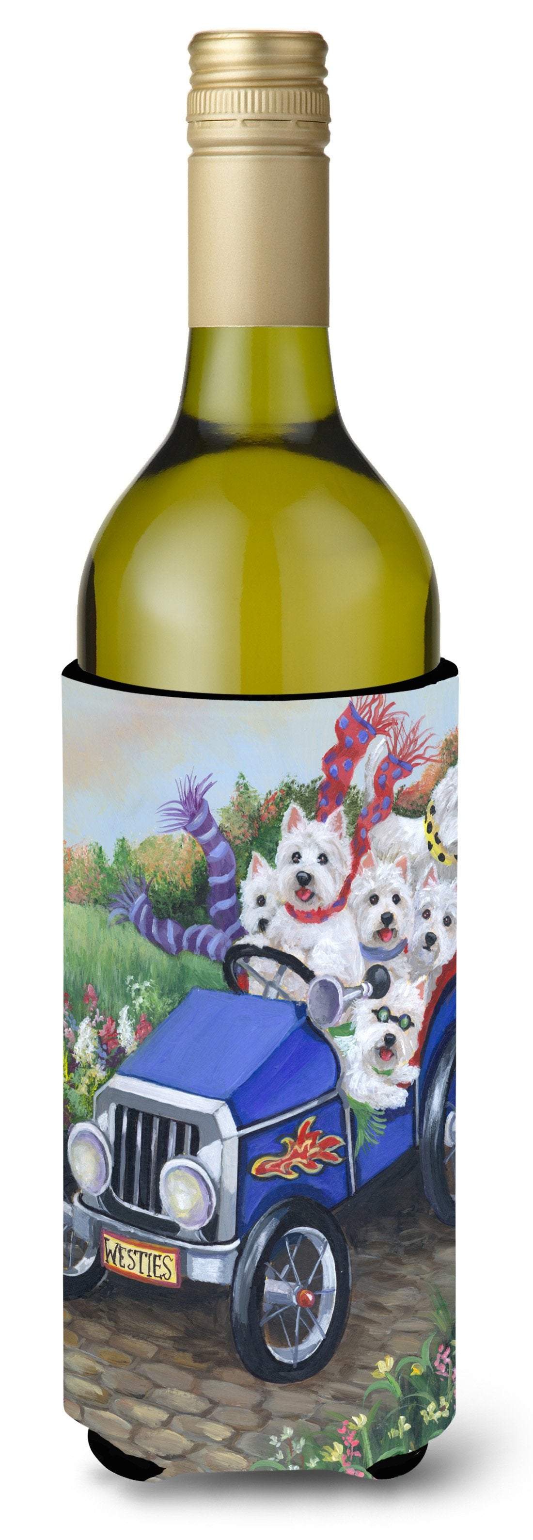 Westie Hot Rod Wine Bottle Hugger PPP3209LITERK by Caroline's Treasures