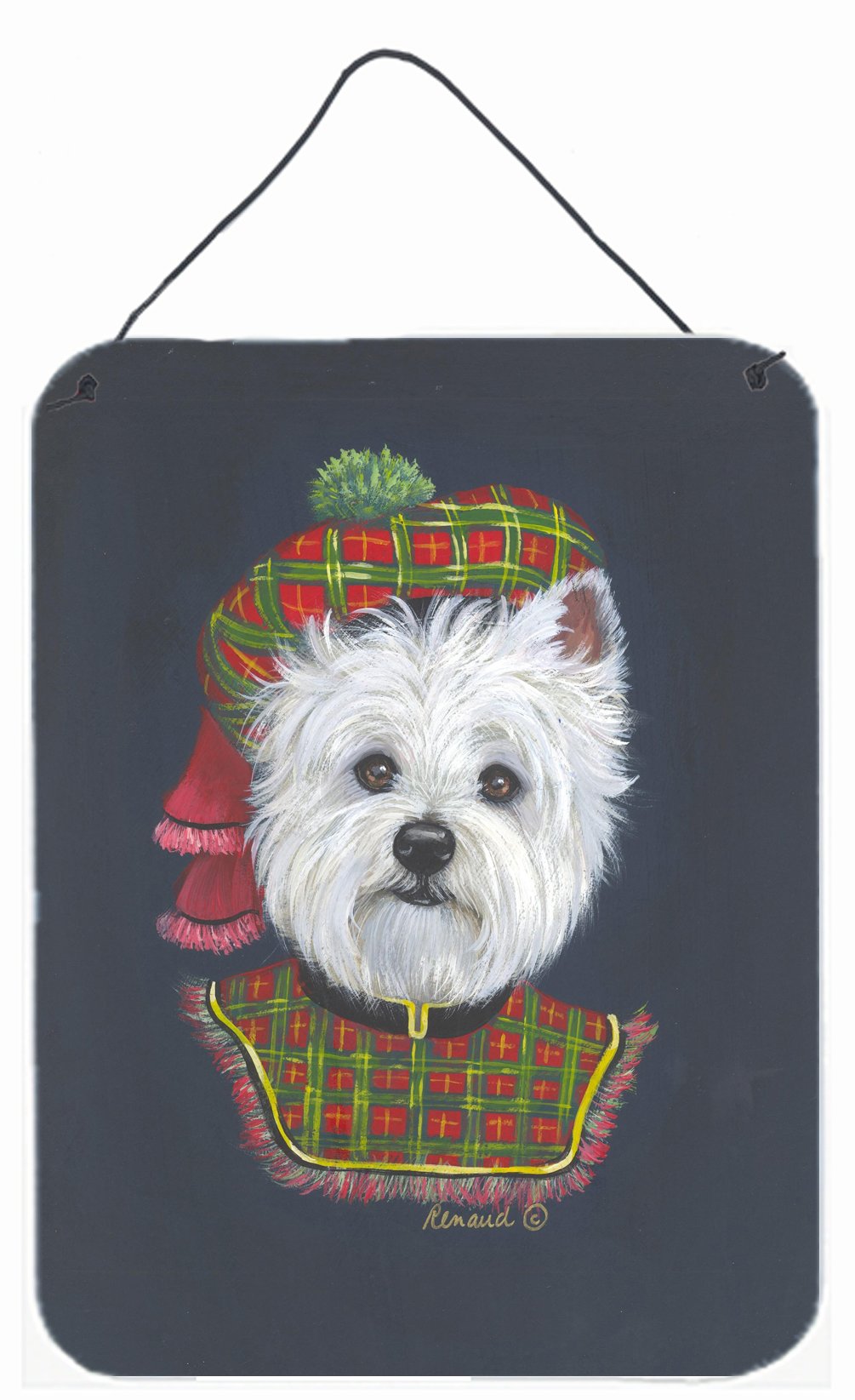 Buy this Westie Lad Plaid Wall or Door Hanging Prints PPP3213DS1216