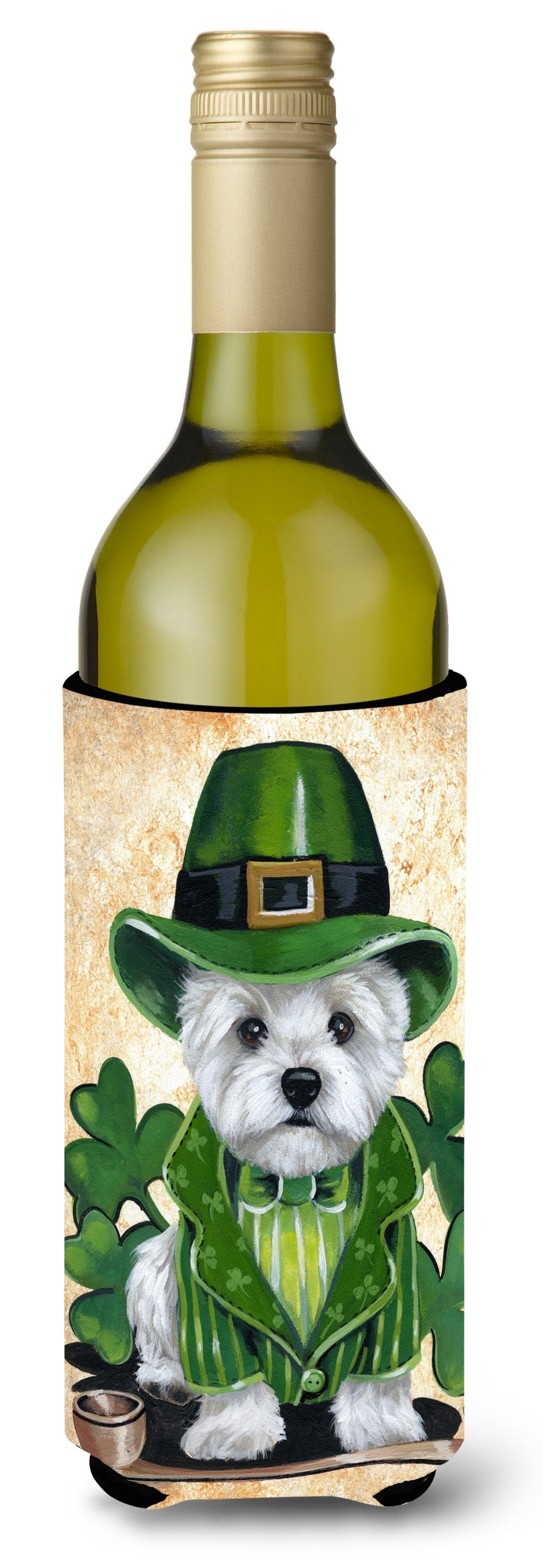 Westie St Patrick&#39;s Day Leprechaun Wine Bottle Hugger PPP3214LITERK by Caroline&#39;s Treasures