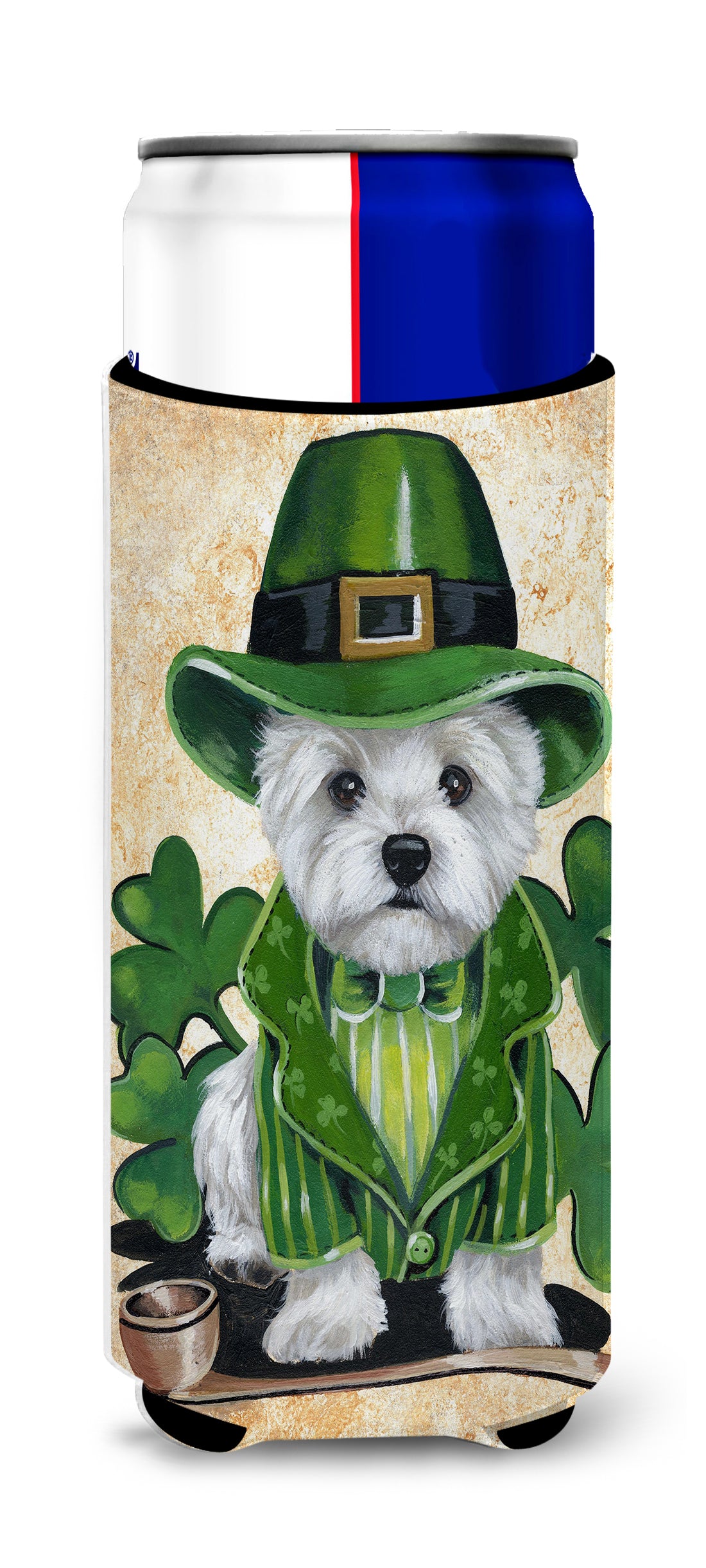 Westie St Patrick's Day Leprechaun Ultra Hugger for slim cans PPP3214MUK