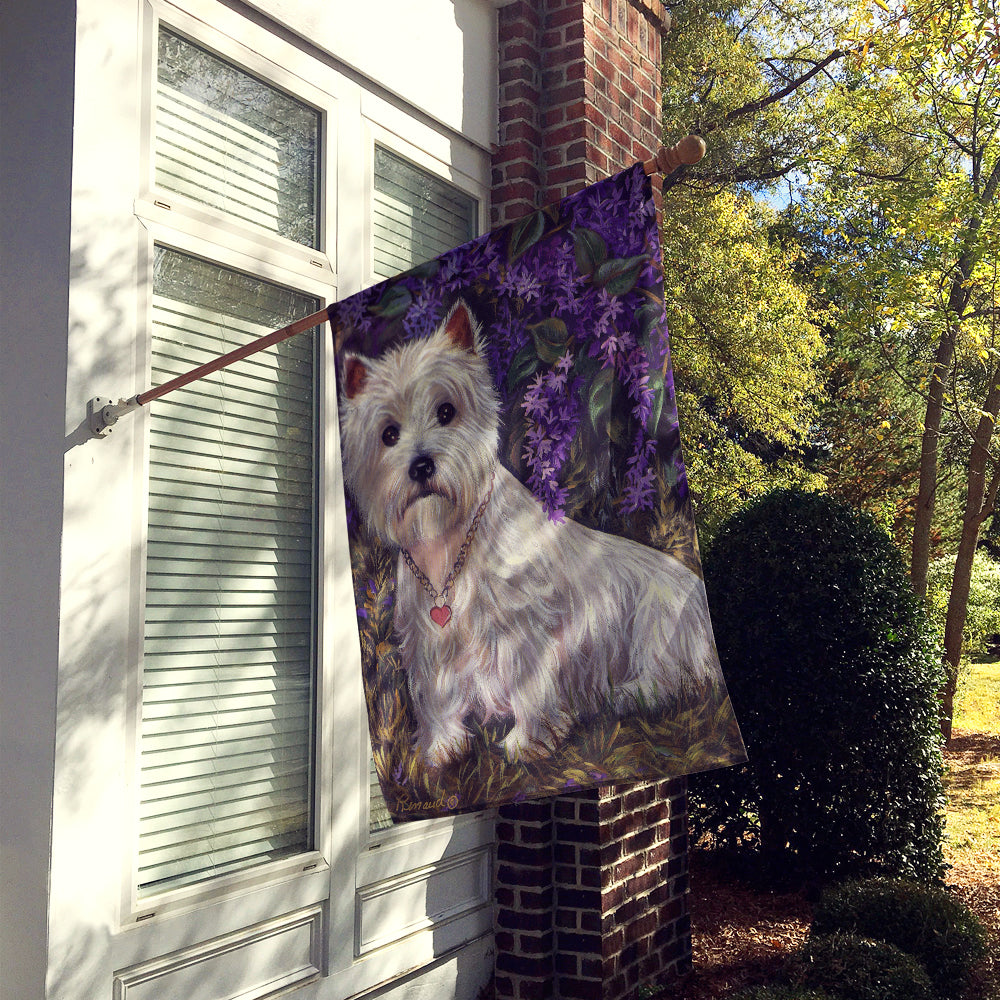 Westie Lily & Lilacs Flag Canvas House Size PPP3216CHF