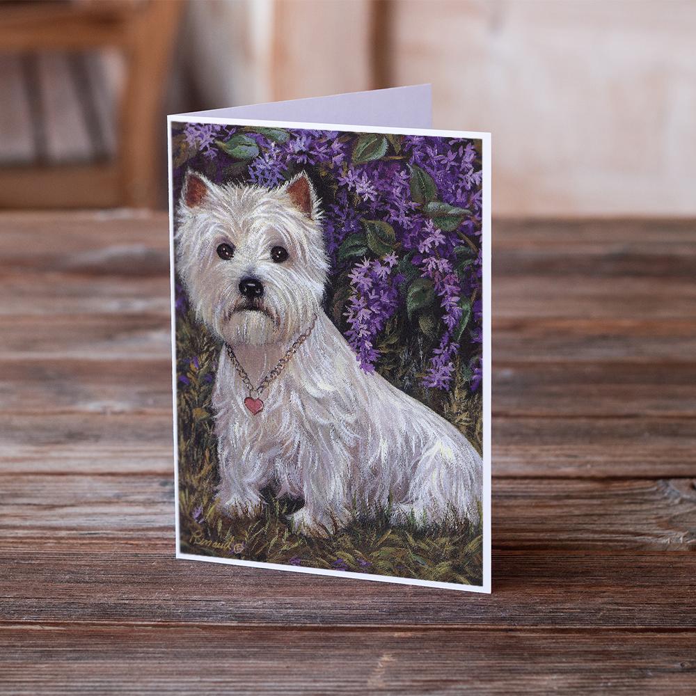 Buy this Westie Lily & Lilacs Greeting Cards and Envelopes Pack of 8