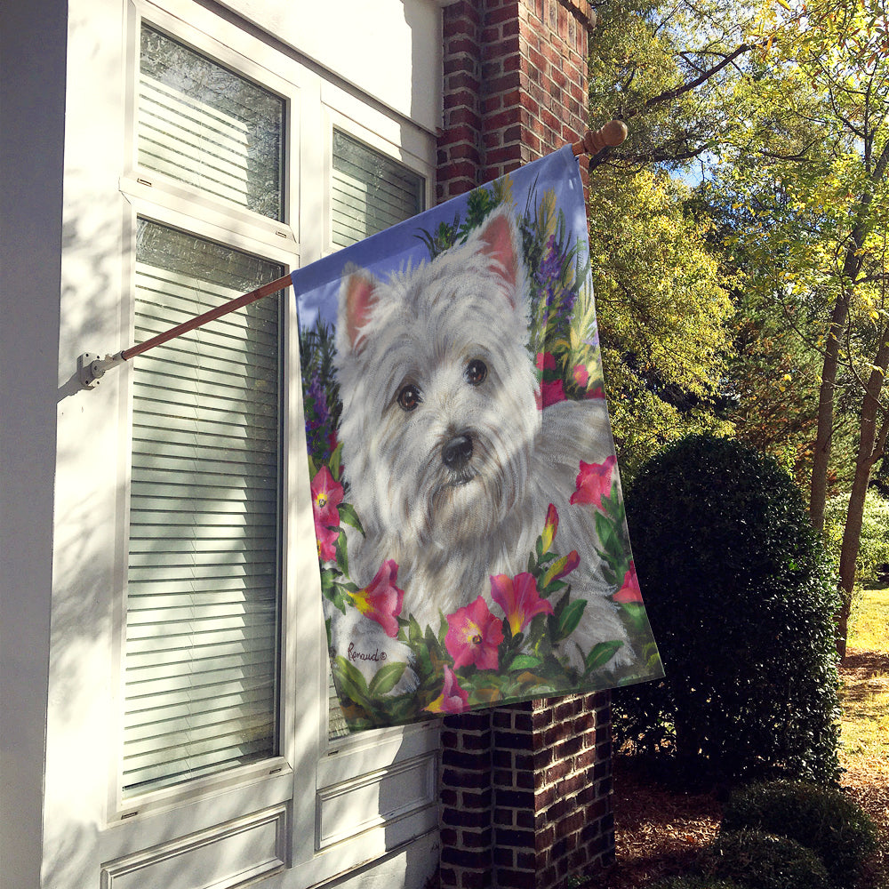 Westie Petunia Flag Canvas House Size PPP3221CHF