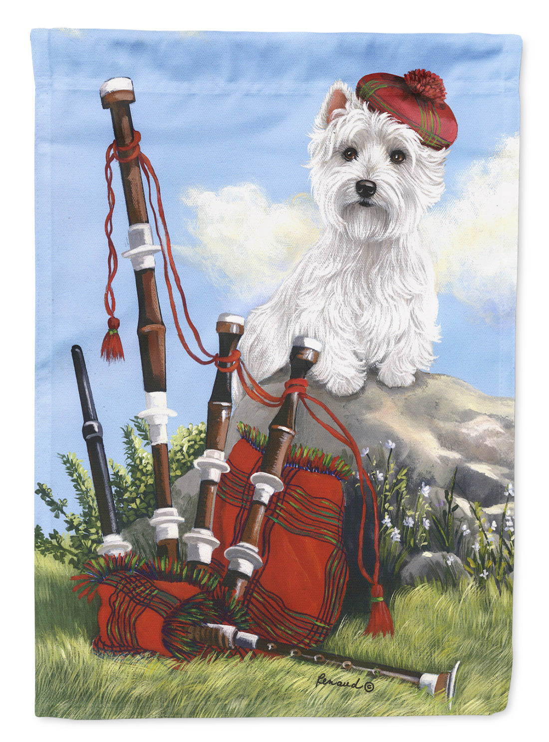 Westie Piper Flag Canvas House Size PPP3222CHF