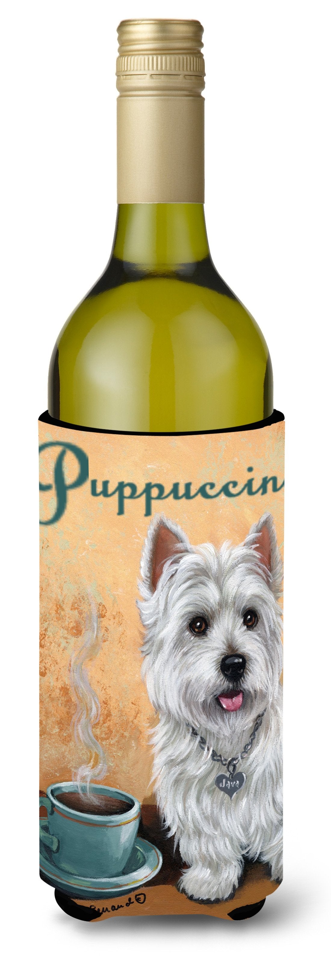 Westie Puppuccino Wine Bottle Hugger PPP3225LITERK by Caroline&#39;s Treasures