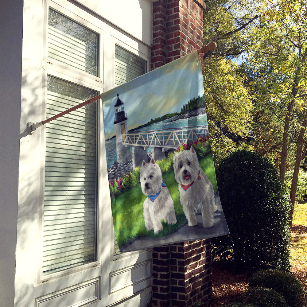 Westie Schooner & Annie Flag Canvas House Size PPP3230CHF