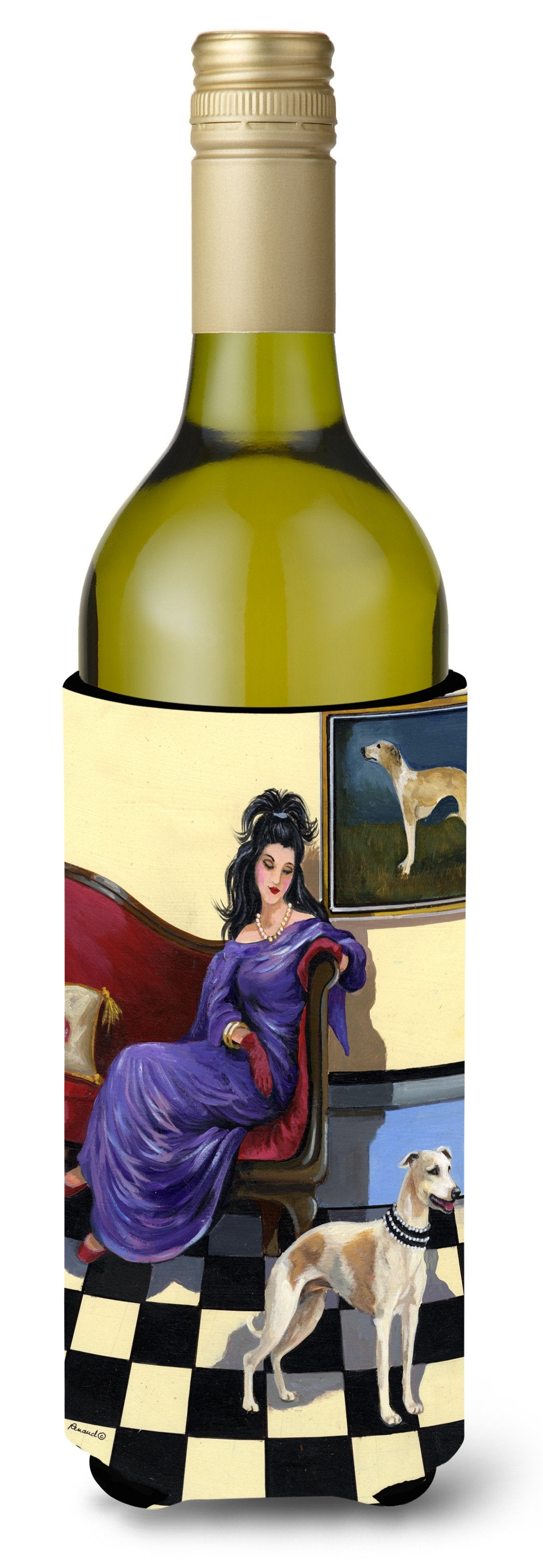 Whippet Elegance and Grace Wine Bottle Hugger PPP3238LITERK by Caroline&#39;s Treasures