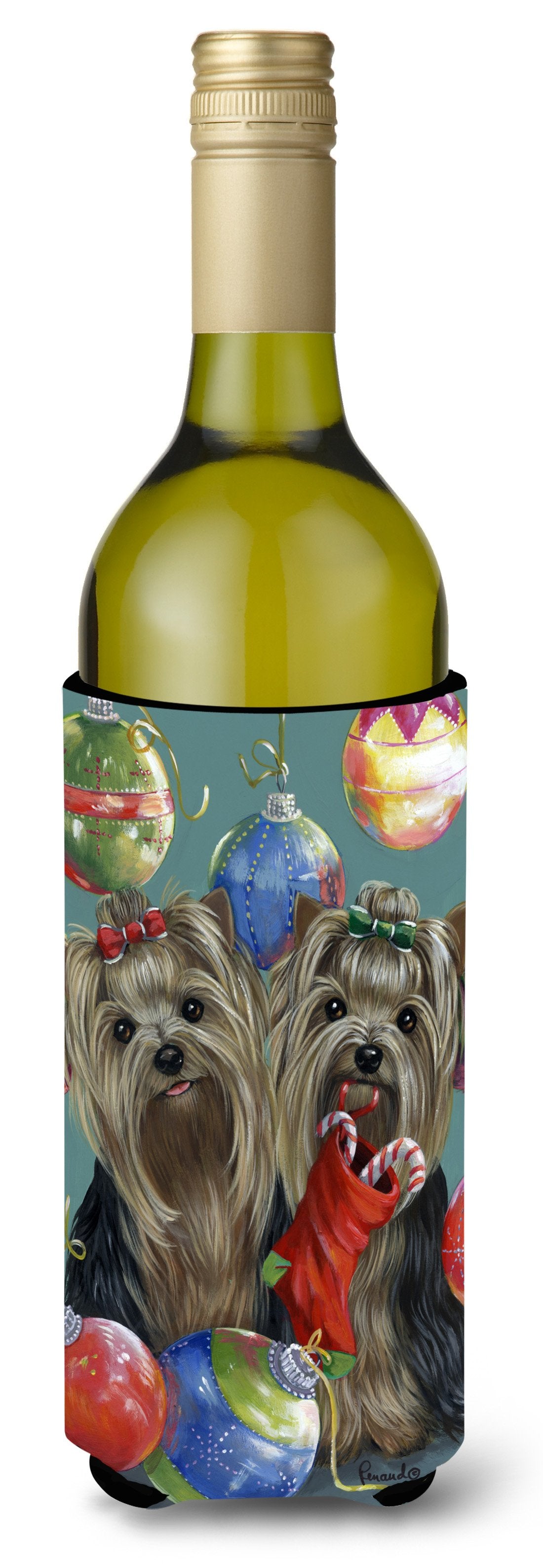 Yorkie Christmas All that Glitters Wine Bottle Hugger PPP3239LITERK by Caroline&#39;s Treasures