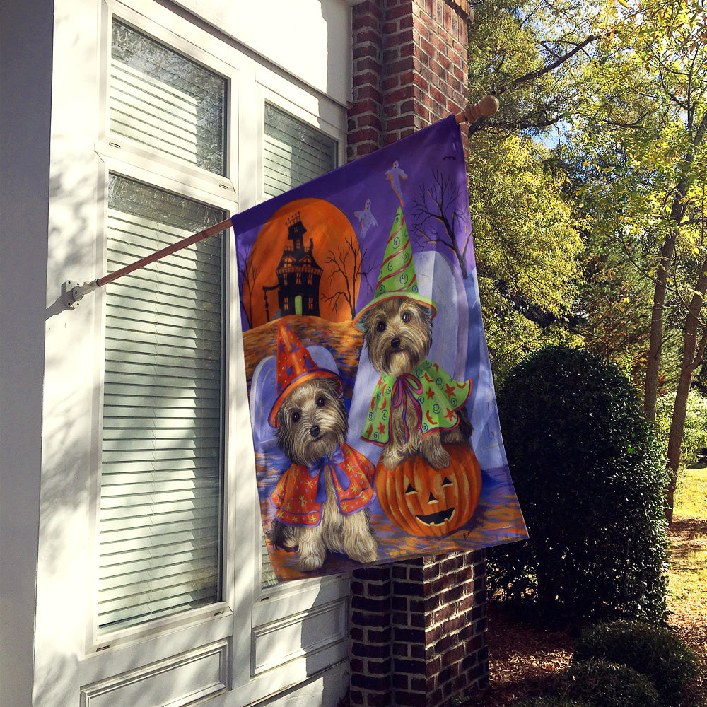 Yorkie Halloween Haunted House Flag Canvas House Size PPP3241CHF