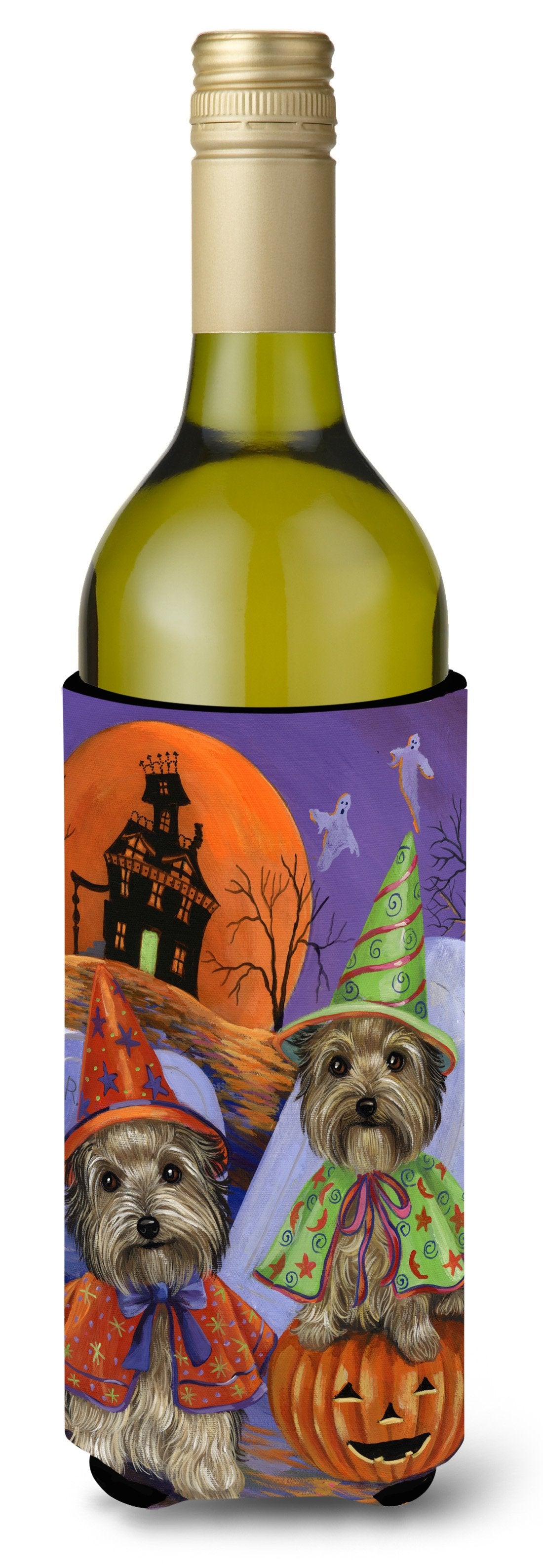 Yorkie Halloween Haunted House Wine Bottle Hugger PPP3241LITERK by Caroline&#39;s Treasures