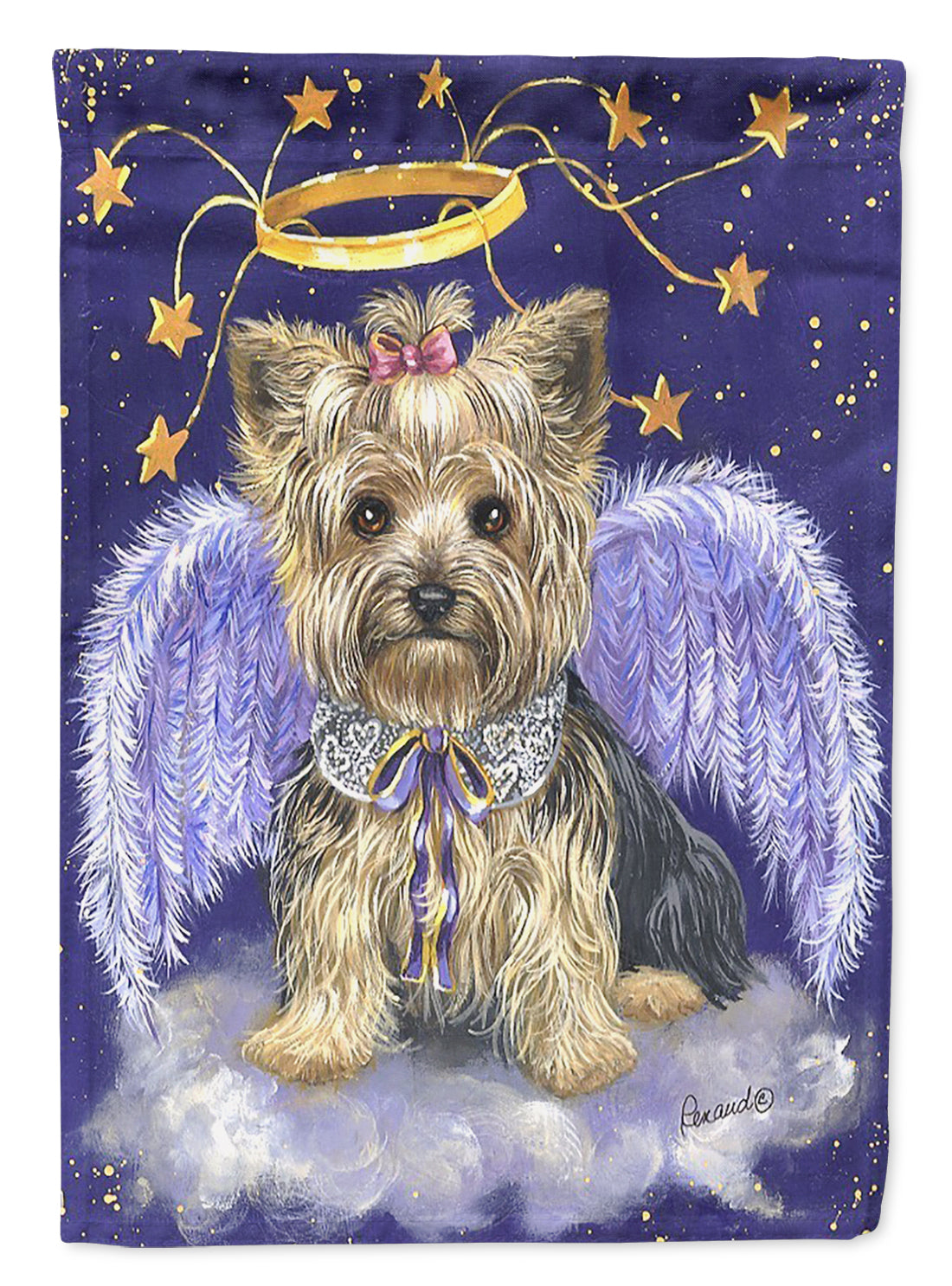 Yorkie Christmas Angel Flag Canvas House Size PPP3243CHF