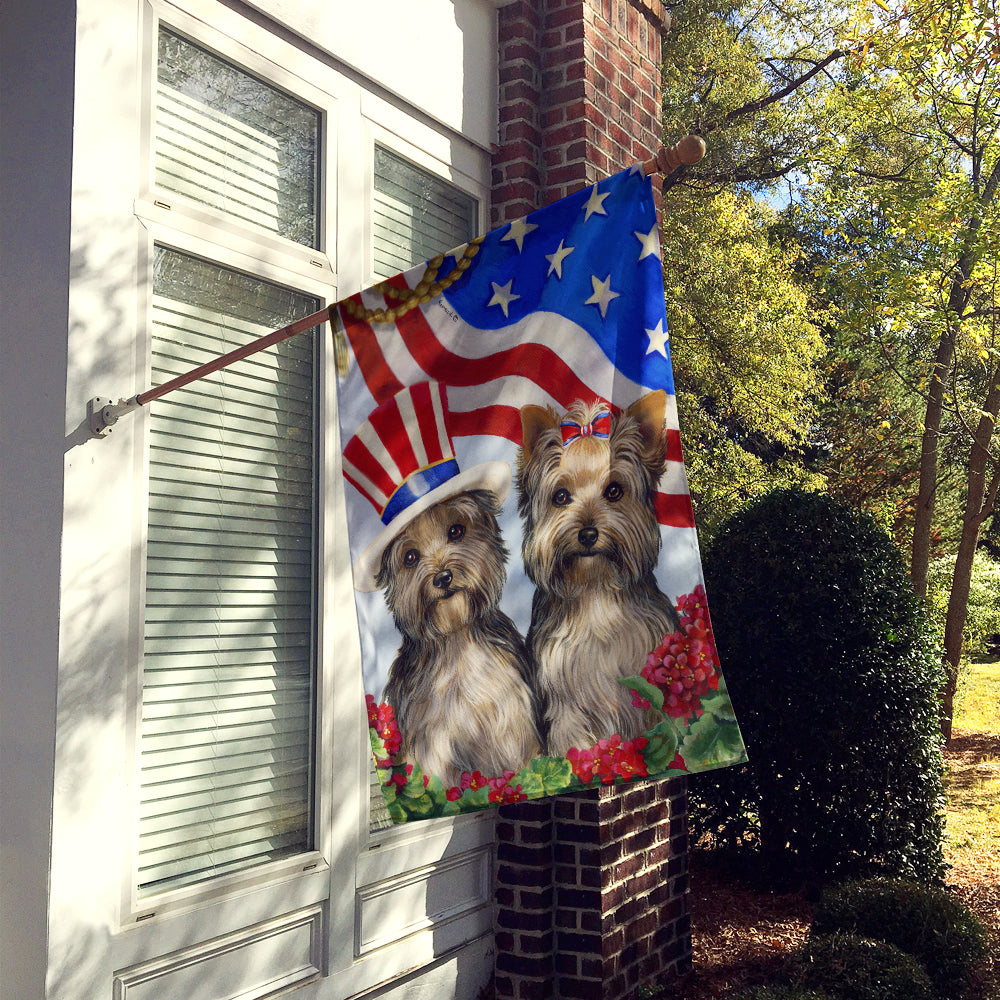 Yorkie USA Flag Canvas House Size PPP3245CHF