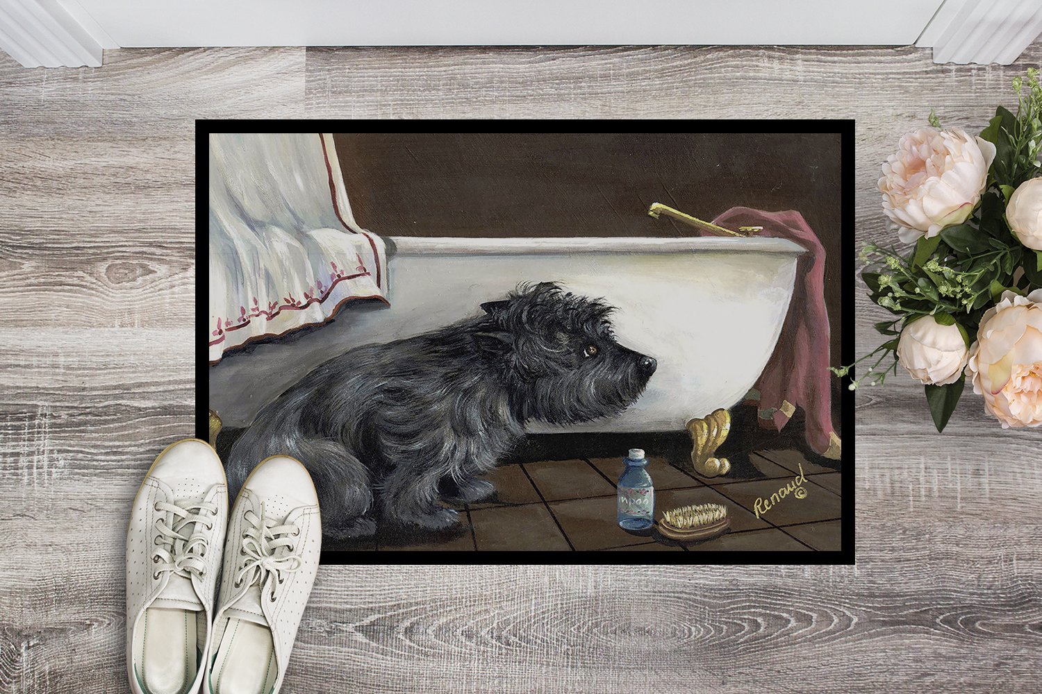 Cairn Terrier Bath Time Indoor or Outdoor Mat 24x36 PPP3250JMAT by Caroline's Treasures