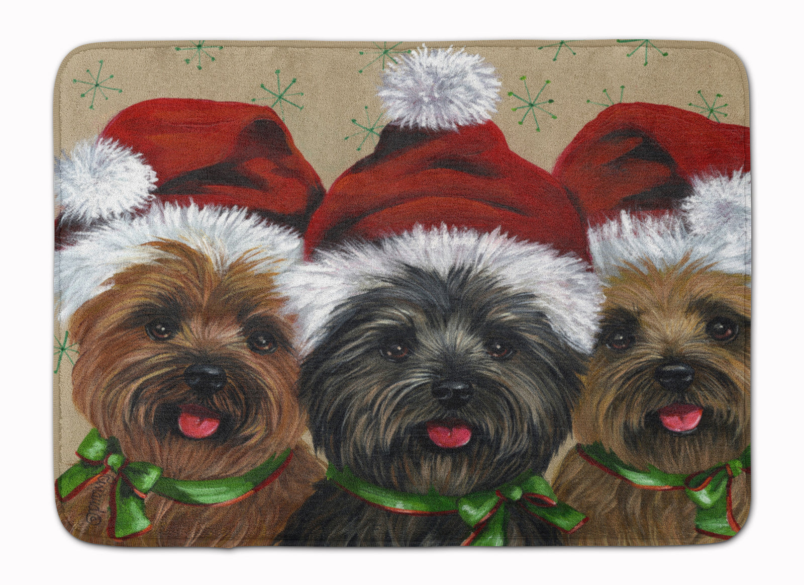 Cairn Terrier Christmas Ceaser and Co Machine Washable Memory Foam Mat PPP3251RUG - the-store.com