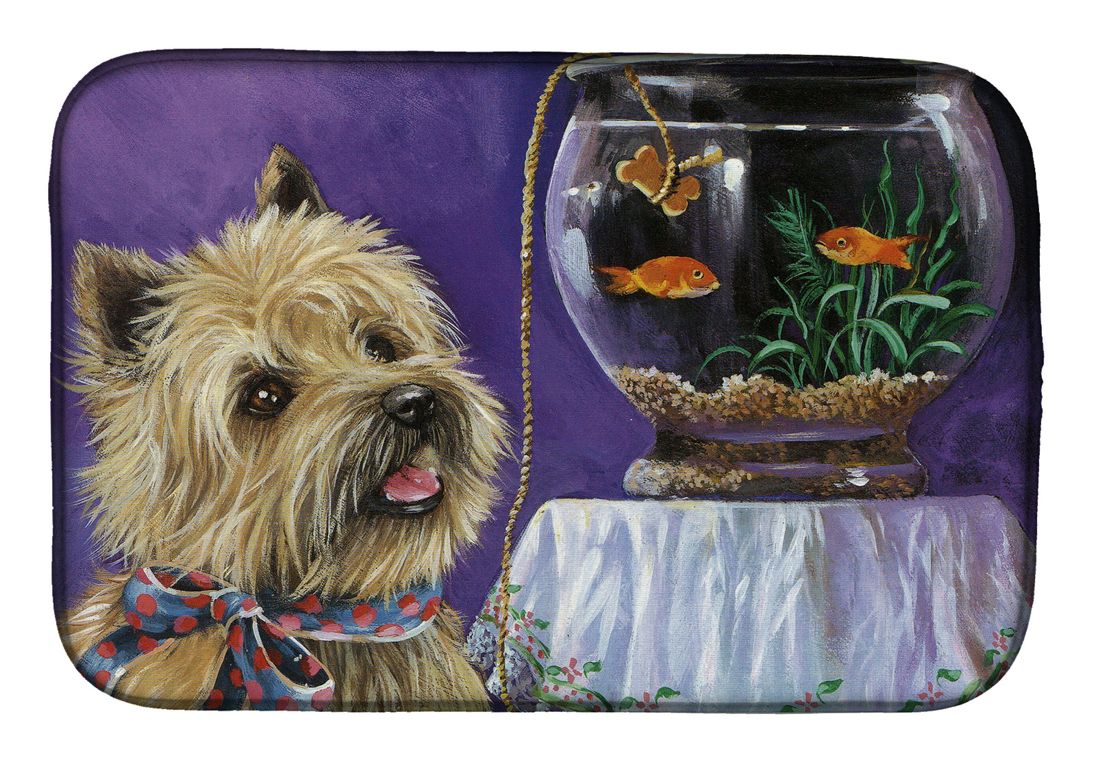 Cairn Terrier Gone Fishing Dish Drying Mat PPP3252DDM