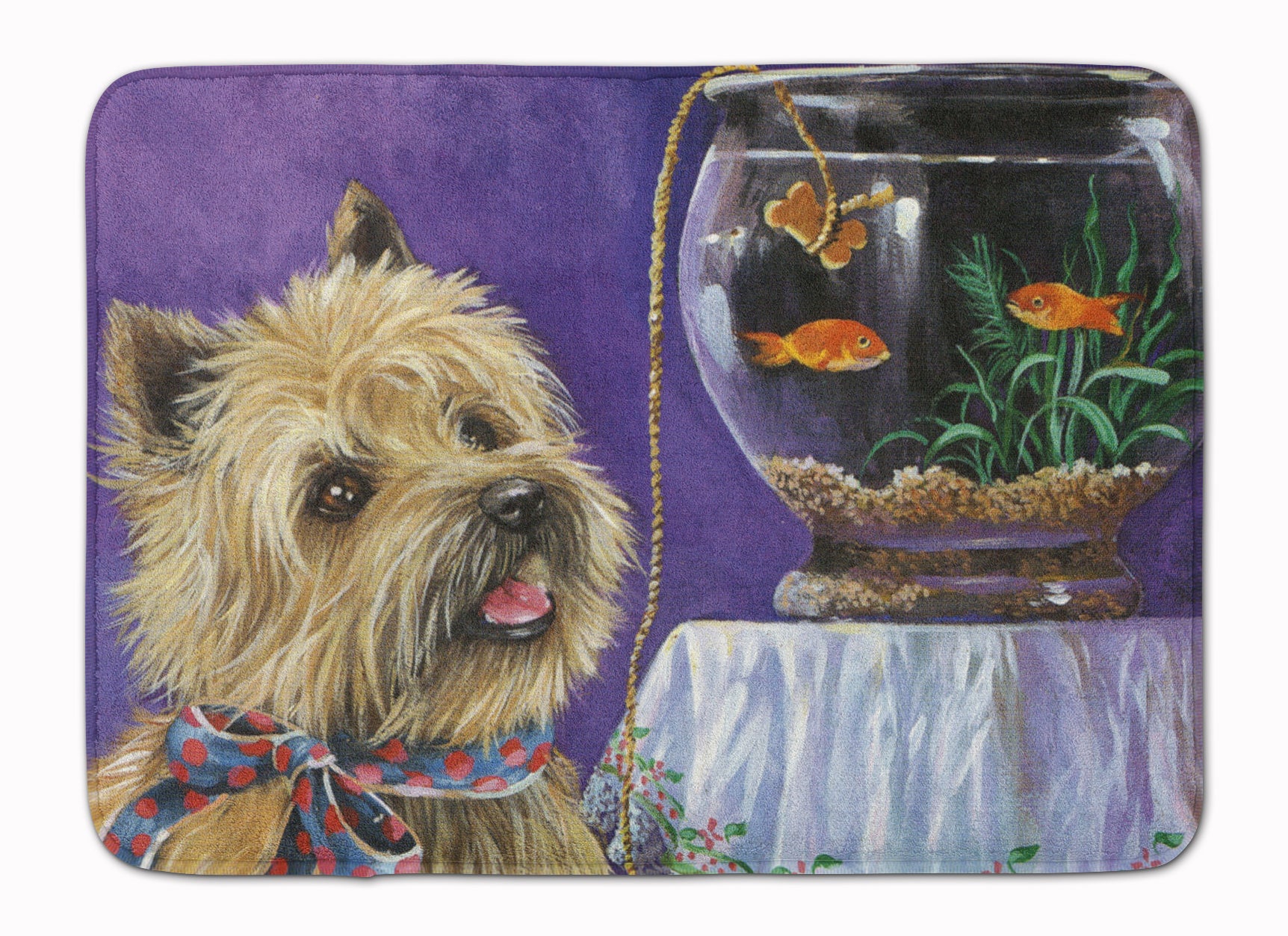 Cairn Terrier Gone Fishing Machine Washable Memory Foam Mat PPP3252RUG - the-store.com
