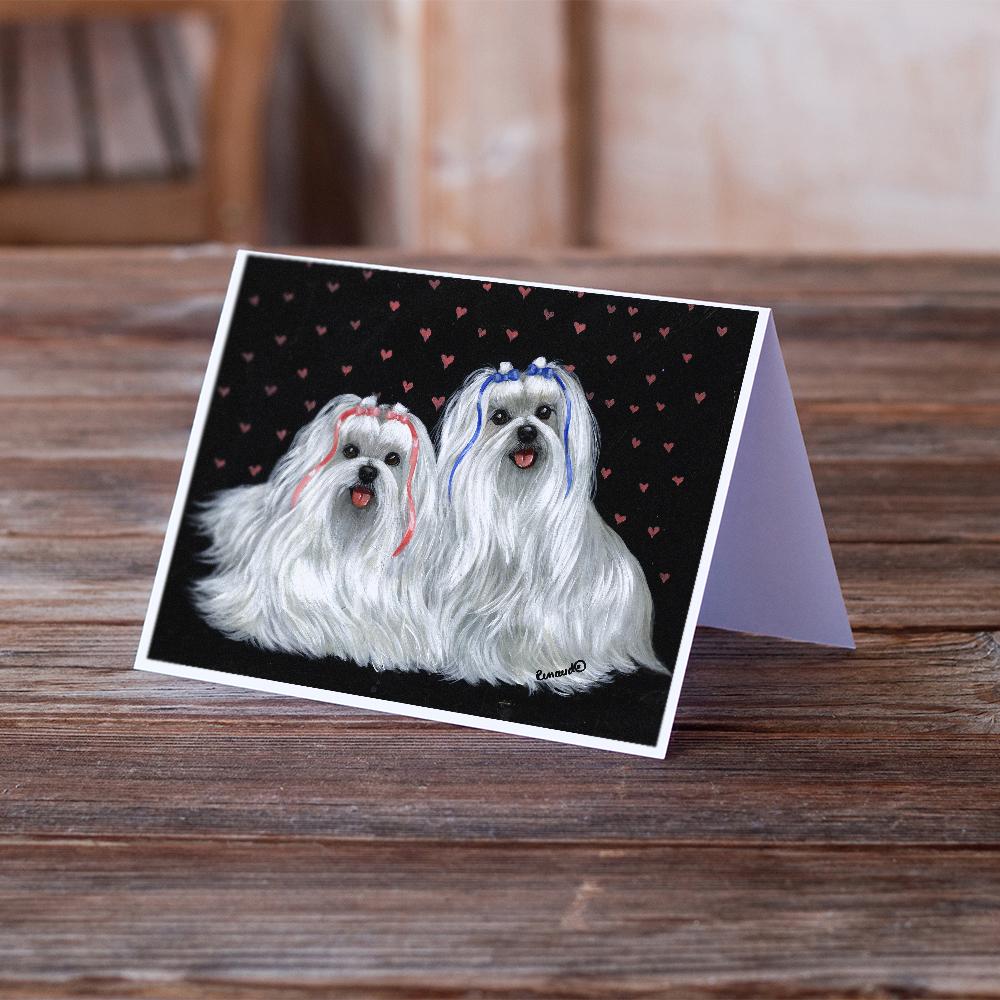 Buy this Maltese Sweethearts Greeting Cards and Envelopes Pack of 8