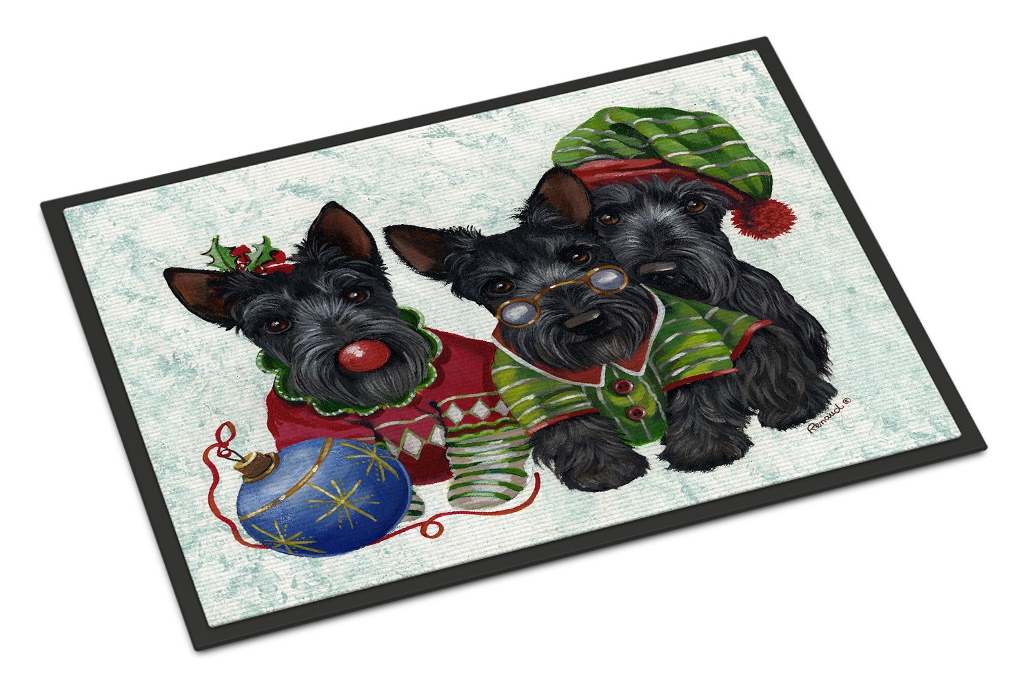 Scottish Terrier Christmas Elves Indoor or Outdoor Mat 24x36 PPP3270JMAT by Caroline's Treasures