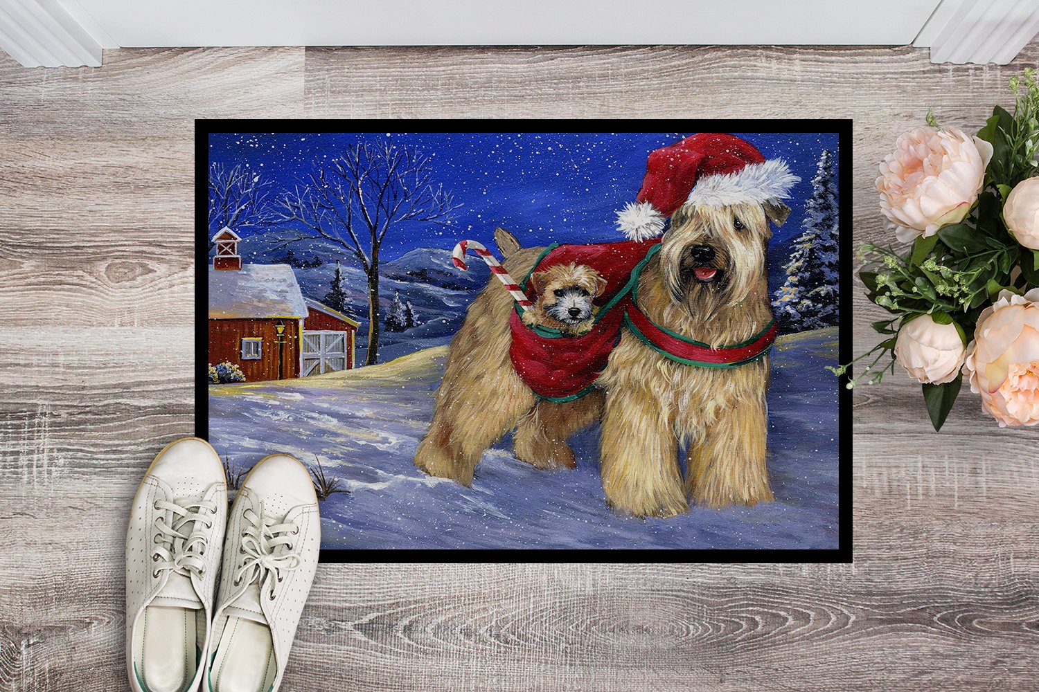 Wheaten Terrier Christmas Indoor or Outdoor Mat 24x36 PPP3275JMAT by Caroline's Treasures