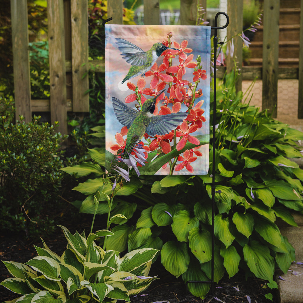 Black Chinned Hummingbirds Orchids Flag Garden Size PRS4020GF