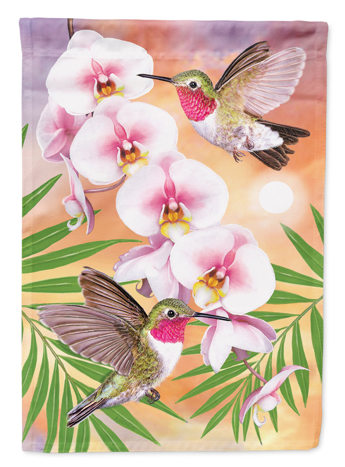 Anna's Hummingbirds Phalaenopsis Flag Canvas House Size PRS4023CHF