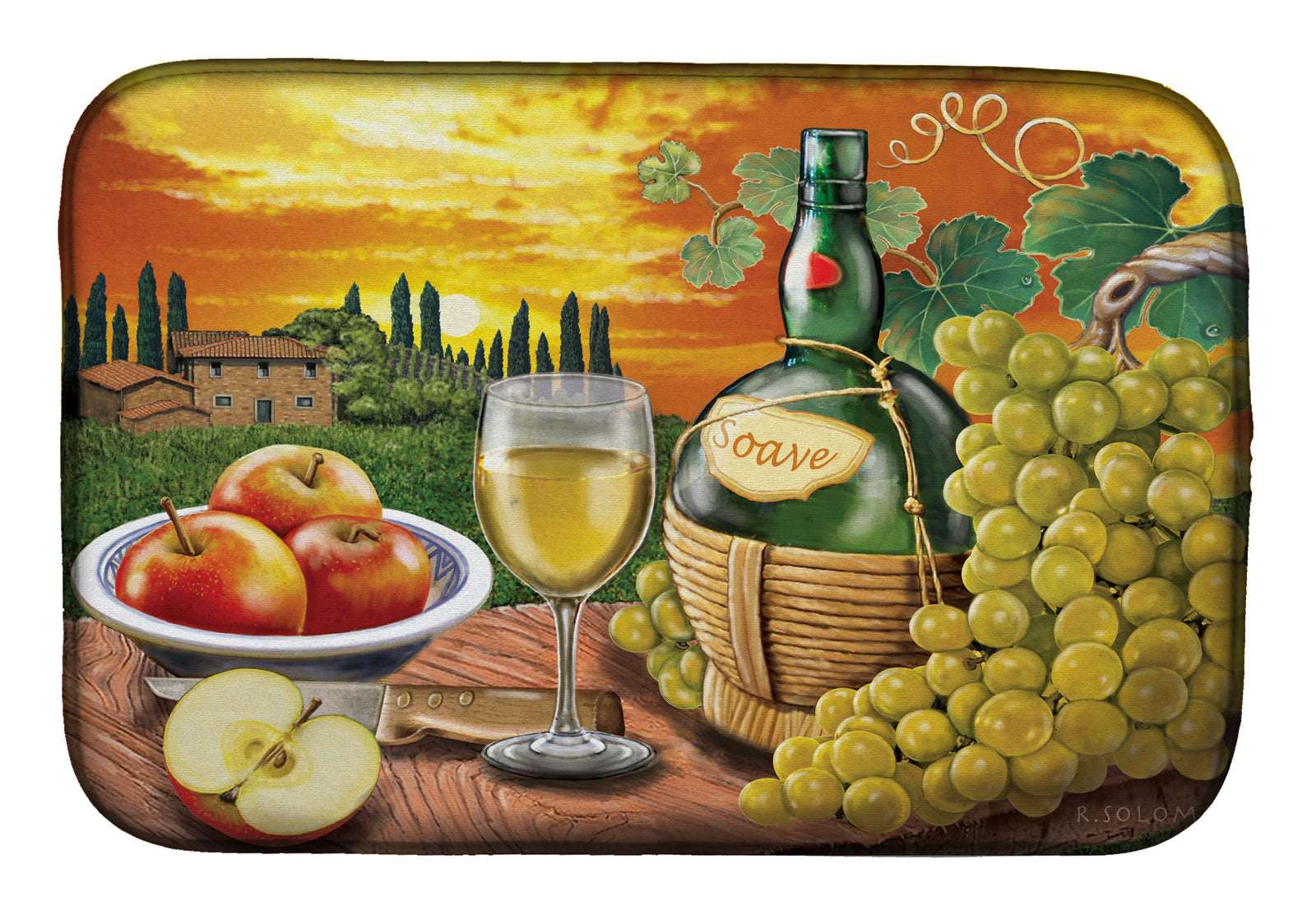 Soave, Apple, Wine and Cheese Dish Drying Mat PRS4027DDM