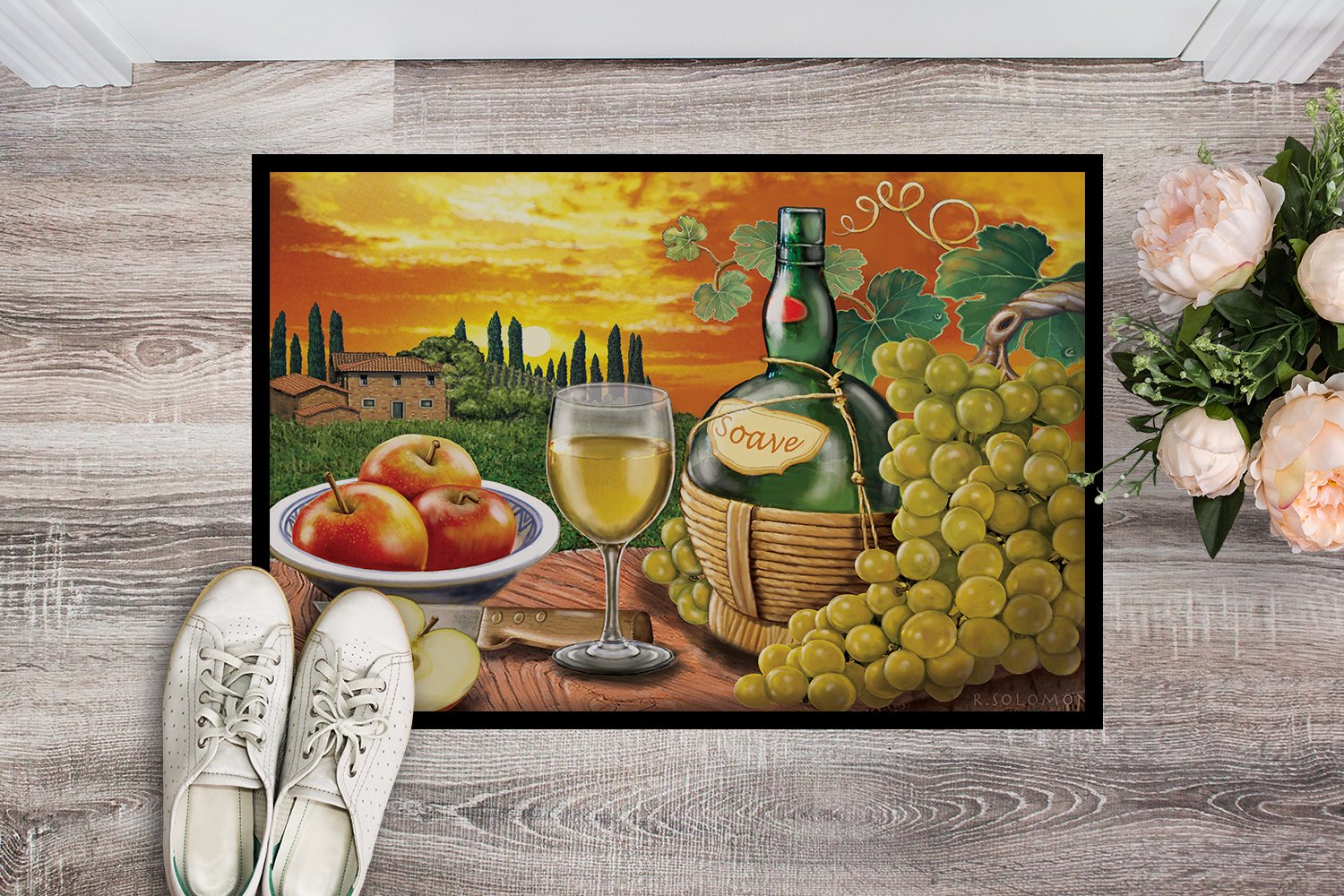 Soave, Apple, Wine and Cheese Indoor or Outdoor Mat 24x36 PRS4027JMAT by Caroline's Treasures