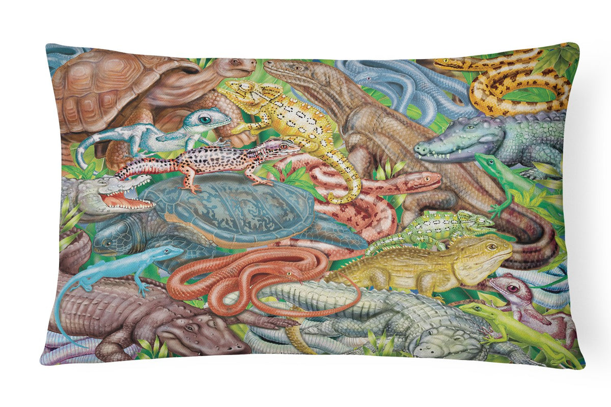 Scales and Tails, Snakes, Turtle, Reptiles Canvas Fabric Decorative Pillow PRS4034PW1216 by Caroline&#39;s Treasures