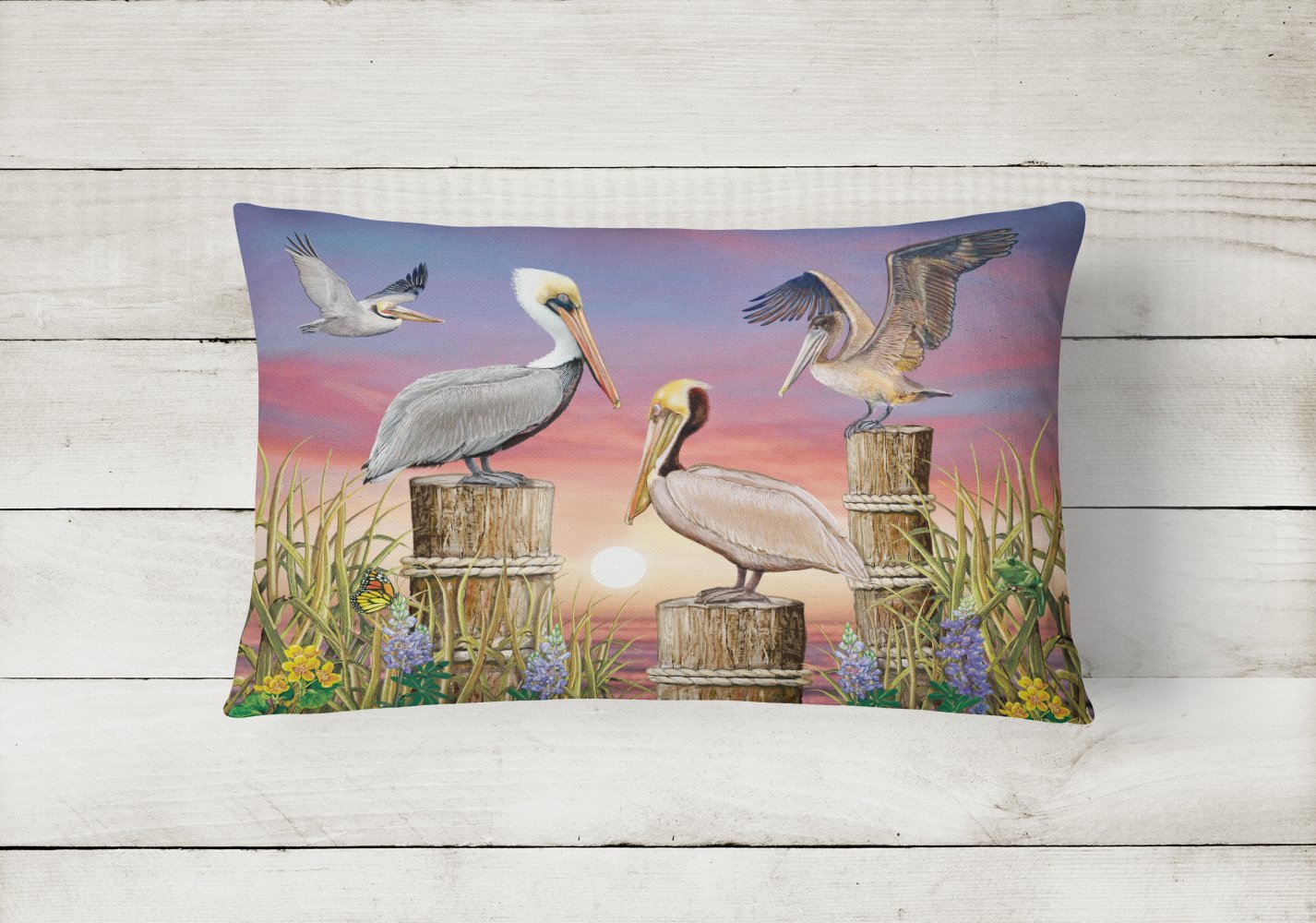Pelicans Canvas Fabric Decorative Pillow PRS4041PW1216 by Caroline's Treasures