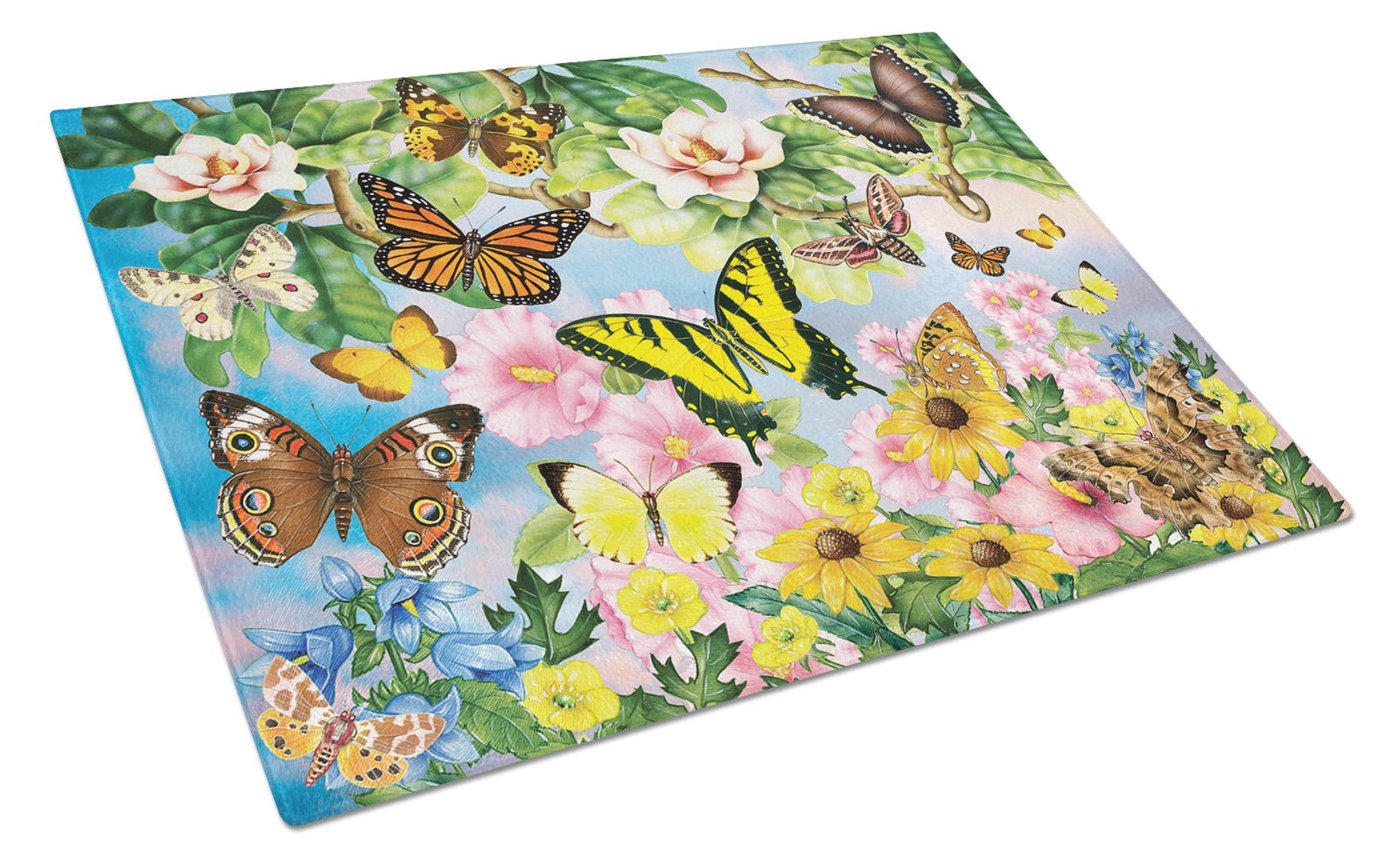 North American Butterflies Glass Cutting Board Large PRS4043LCB by Caroline's Treasures