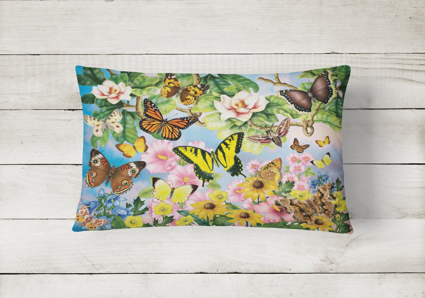 North American Butterflies Canvas Fabric Decorative Pillow PRS4043PW1216 by Caroline's Treasures