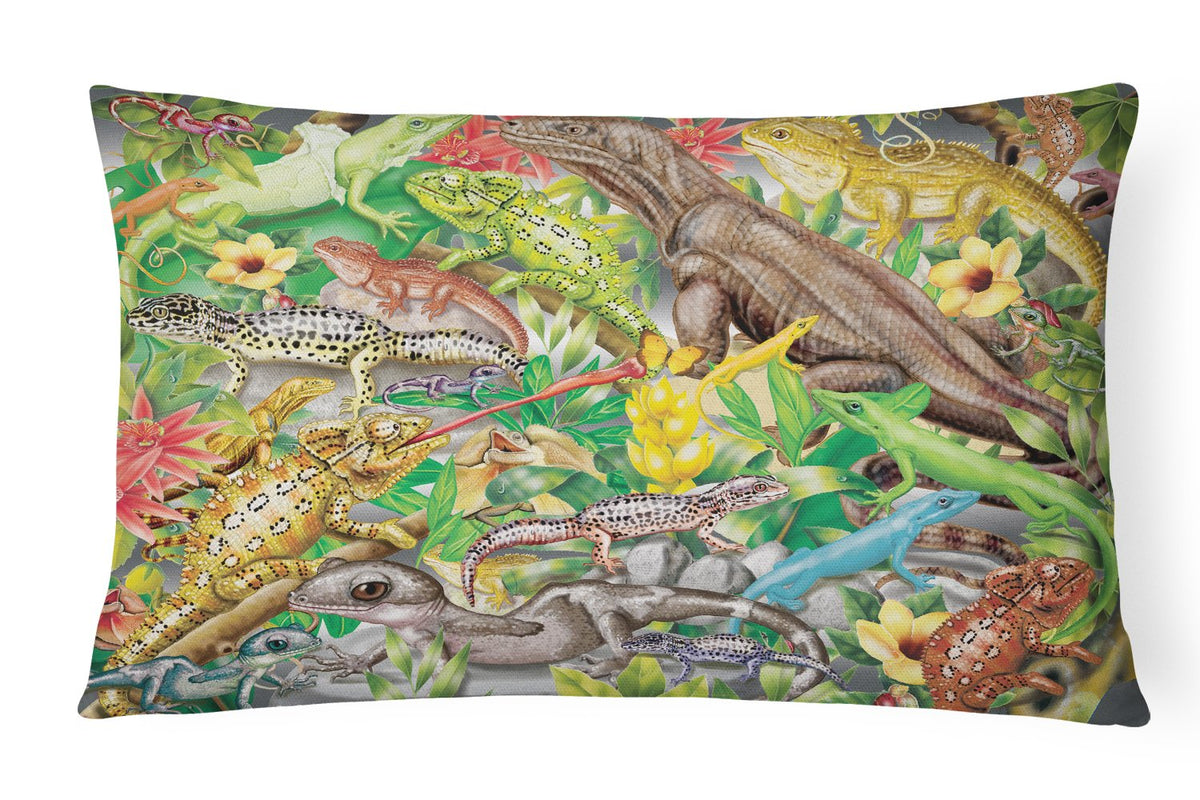 Lizard Jungle Canvas Fabric Decorative Pillow PRS4047PW1216 by Caroline&#39;s Treasures