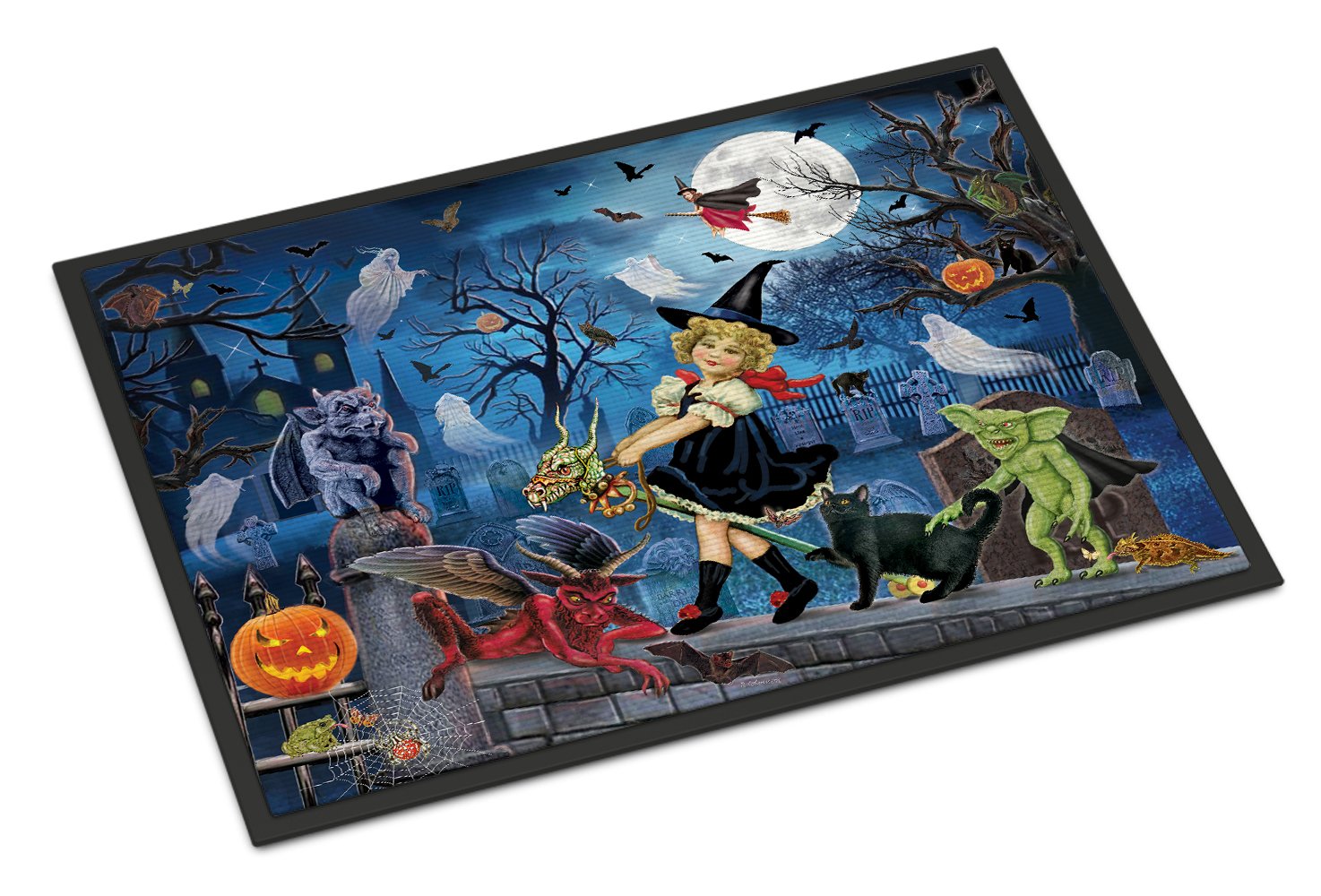 Littlest Witch's Halloween Party Indoor or Outdoor Mat 24x36 PRS4048JMAT by Caroline's Treasures